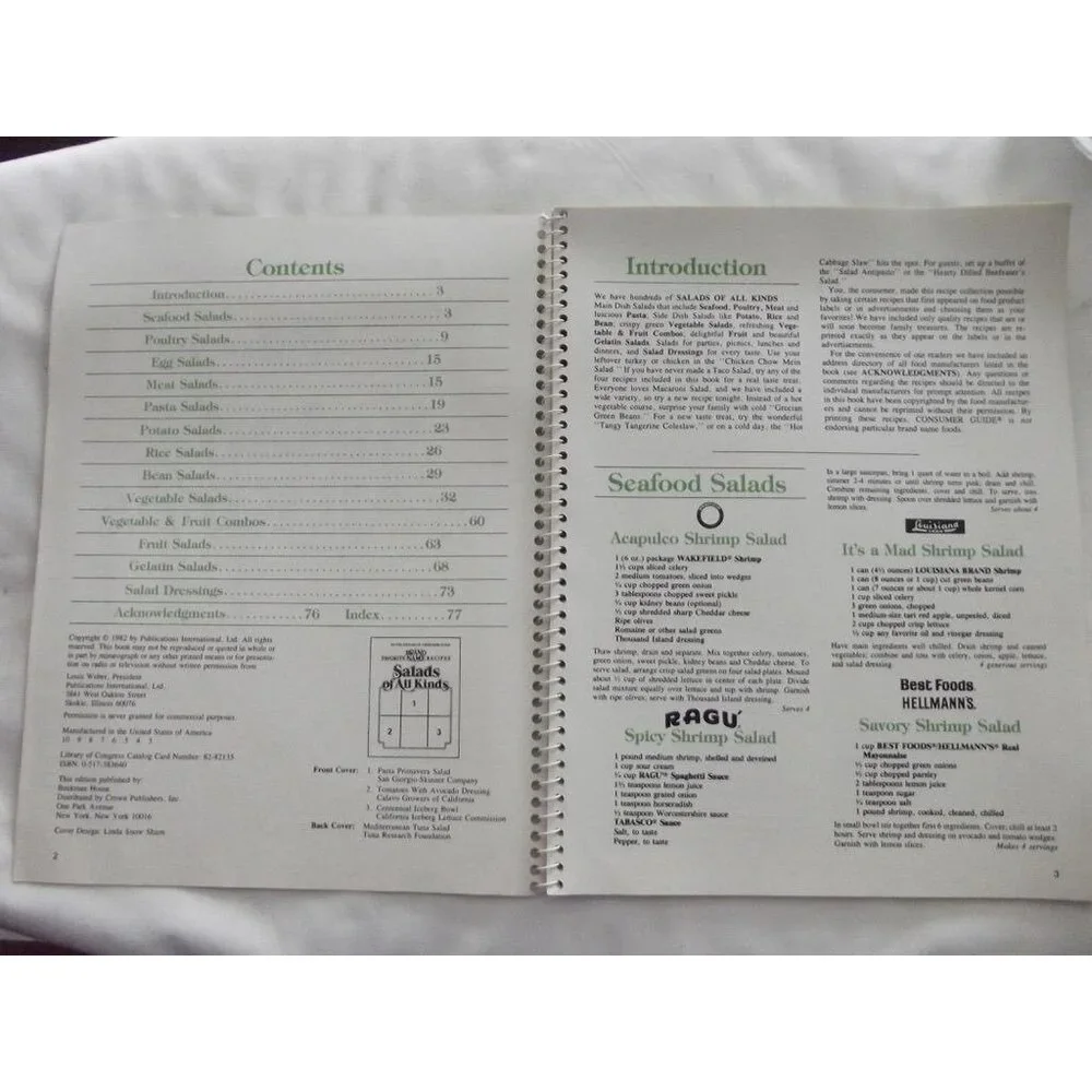 Salads of All Kinds Recipe Book: Favorite Brand Name Recipes Consumer Guide